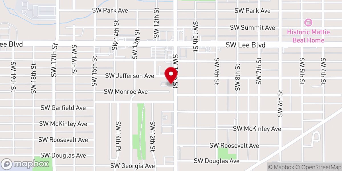 Map showing location of Saint Elmo Church