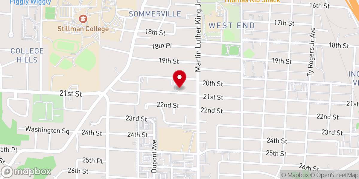 Map showing location of Tabernacle of Prayer Holiness Churches Inc