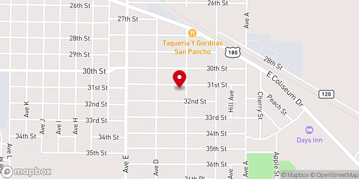 Map showing location of United Pentecostal Church of Snyder