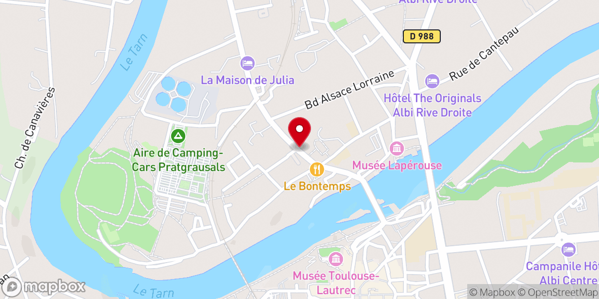 Map showing location of Presbytère du curé de la paroisse de la Madeleine