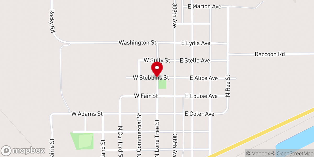 Map showing location of Blunt United Methodist Church