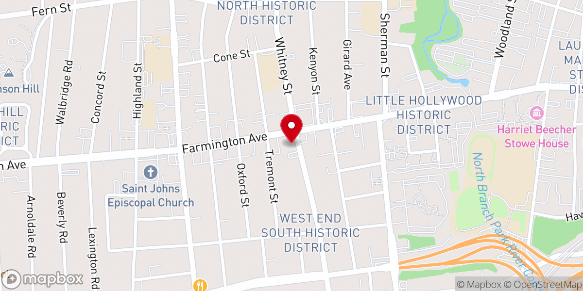 Map showing location of Glastonbury United Methodist Church