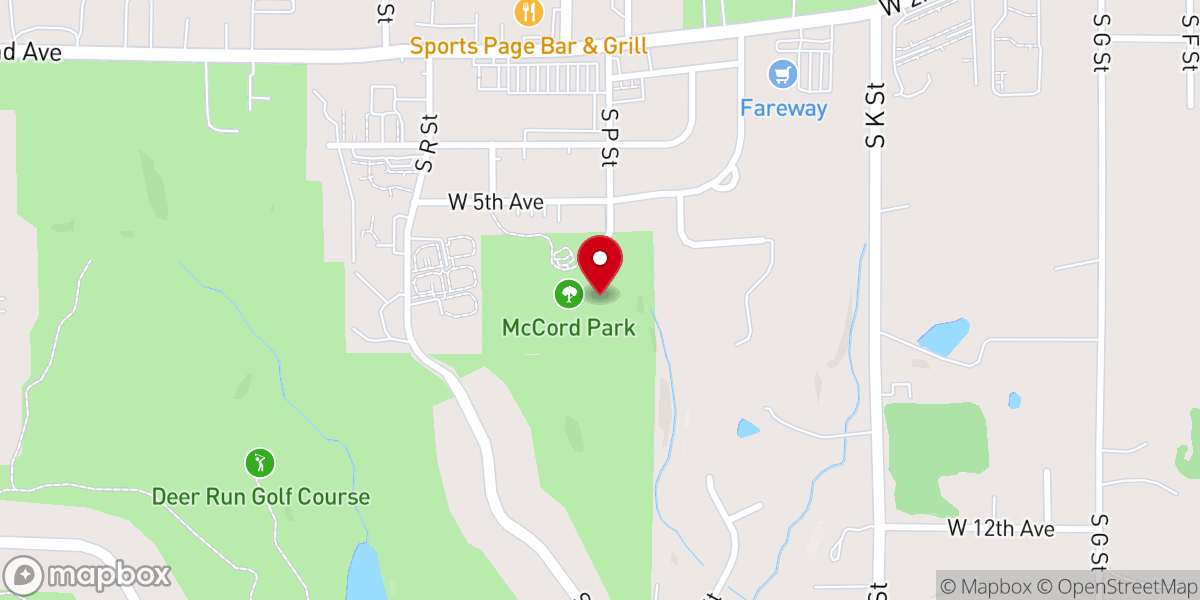 Map showing location of McCord Park