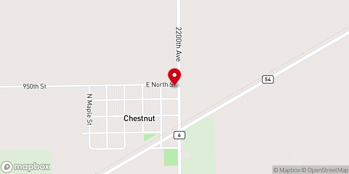 Map showing location of Chestnut United Methodist Church