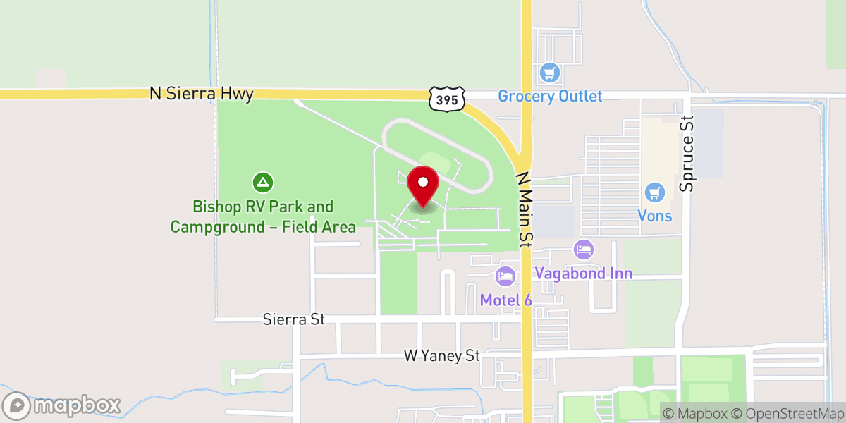 Map showing location of Bishop Mule Days Celebration
