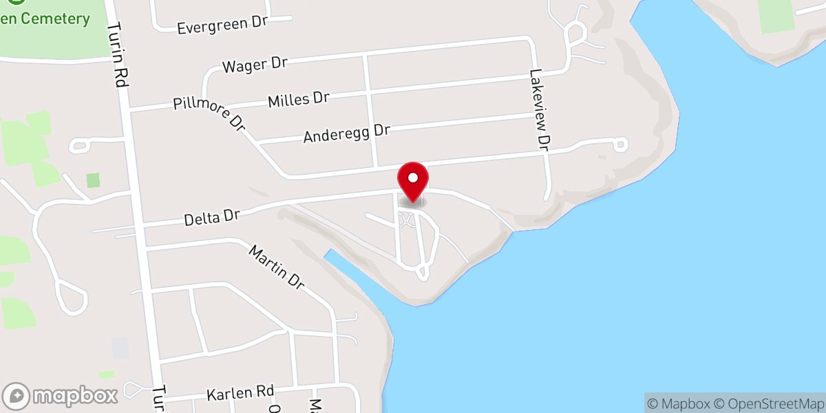 Map showing location of Delta Lake Bible Conference Center