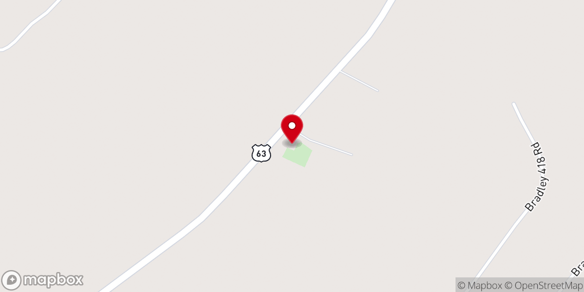 Map showing location of Hickory Springs Presbyterian Church