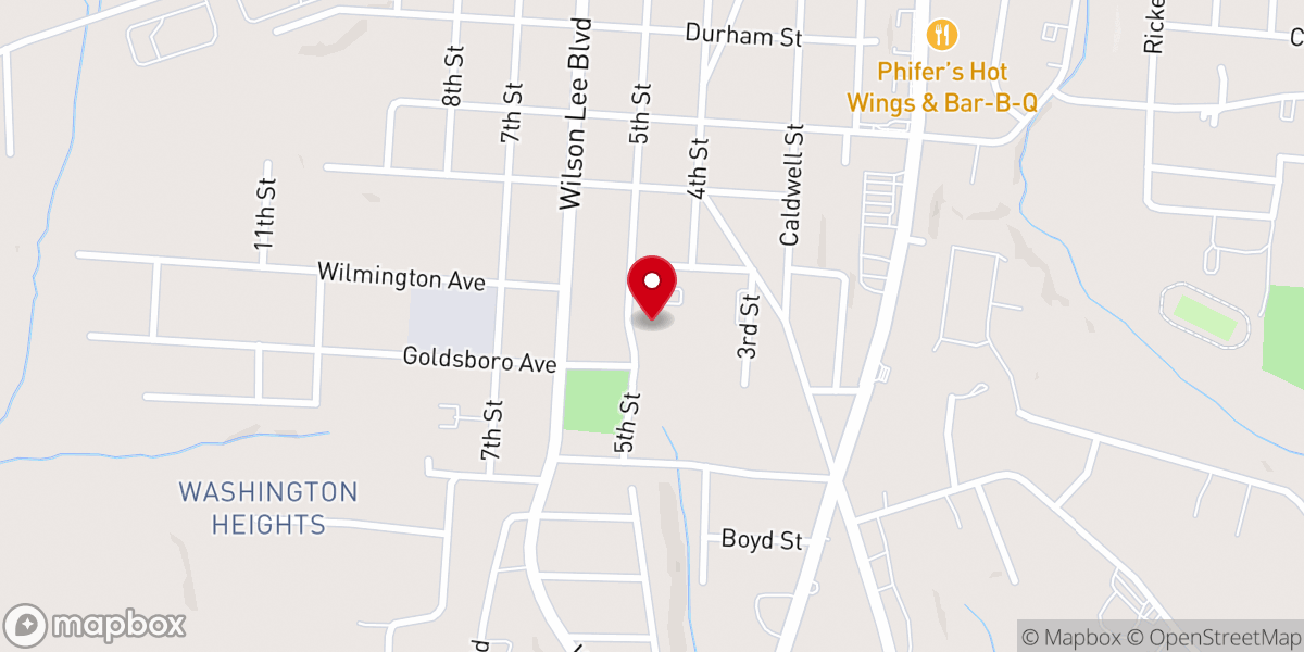 Map showing location of Fifth Street Ministries