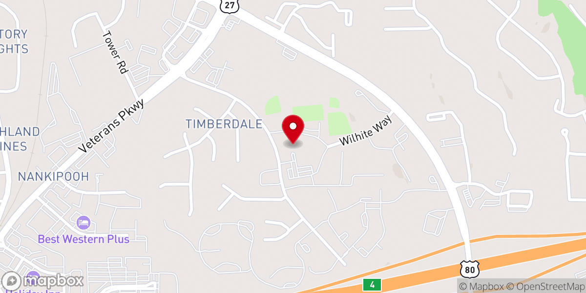 Map showing location of Calvary Baptist Church