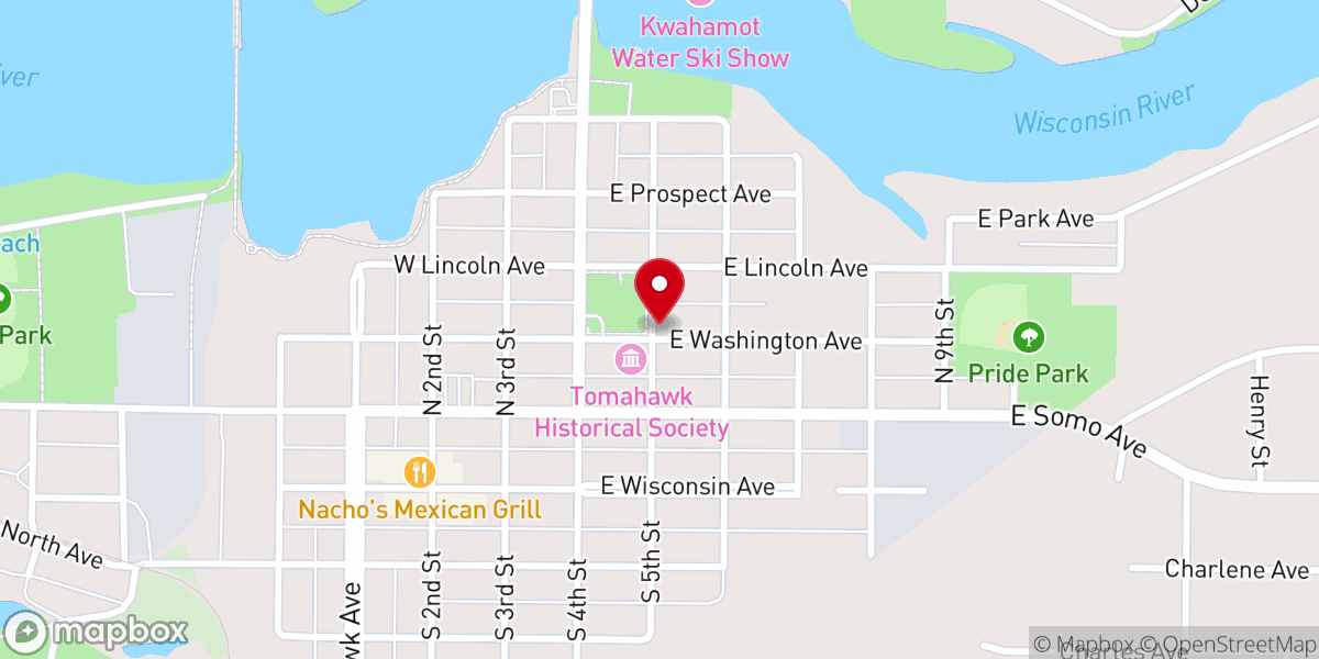 Map showing location of First Congregational Church
