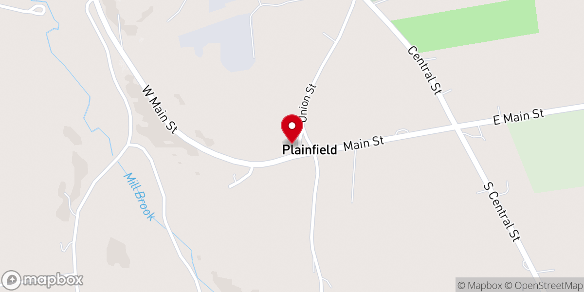 Map showing location of Plainfield Congregational Church