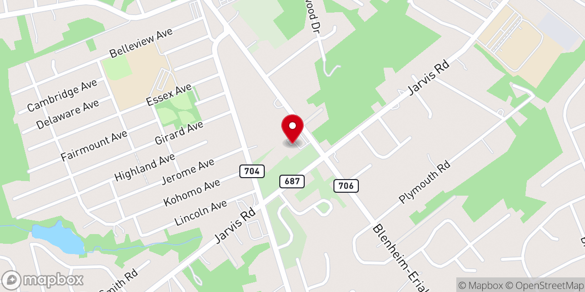 Map showing location of Erial Community Church Christian School