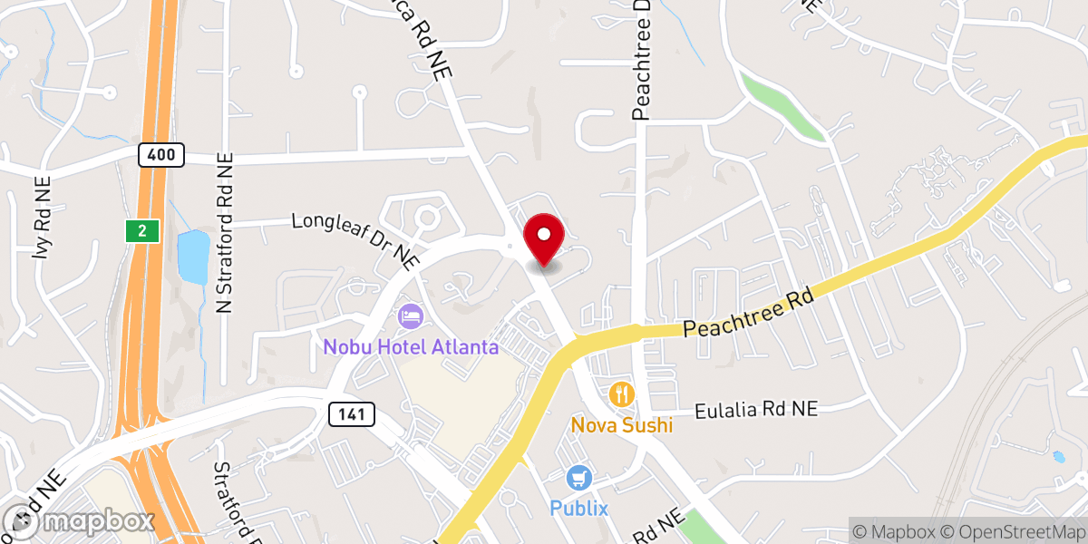 Map showing location of Church at Wieuca