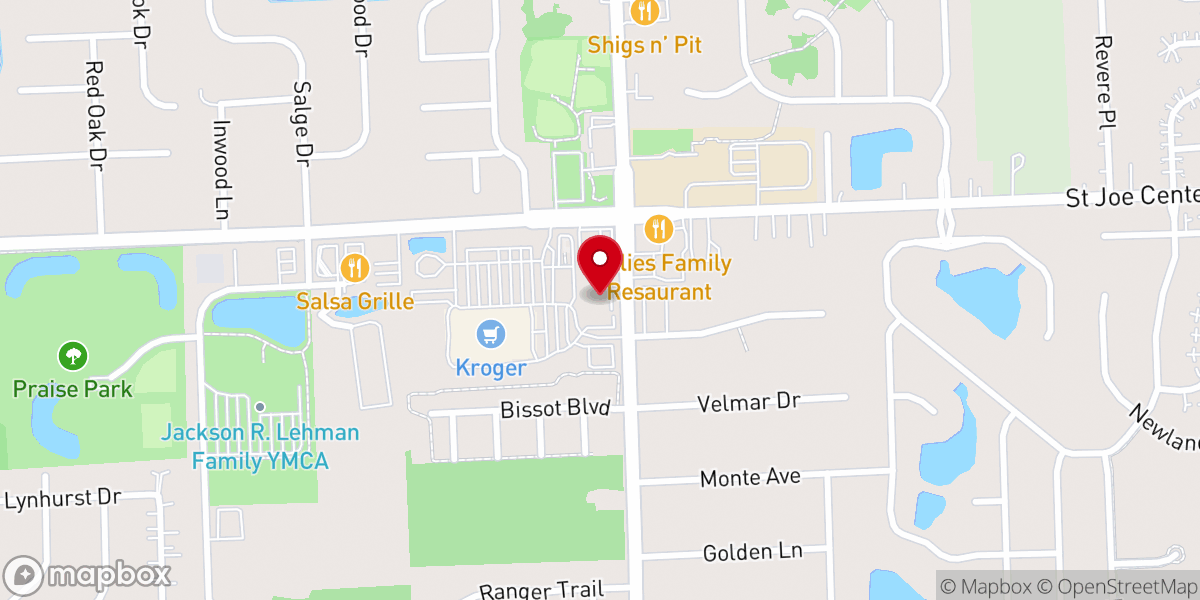 Map showing location of Parrish Orthodontics Maplecrest Road | Fort Wayne
