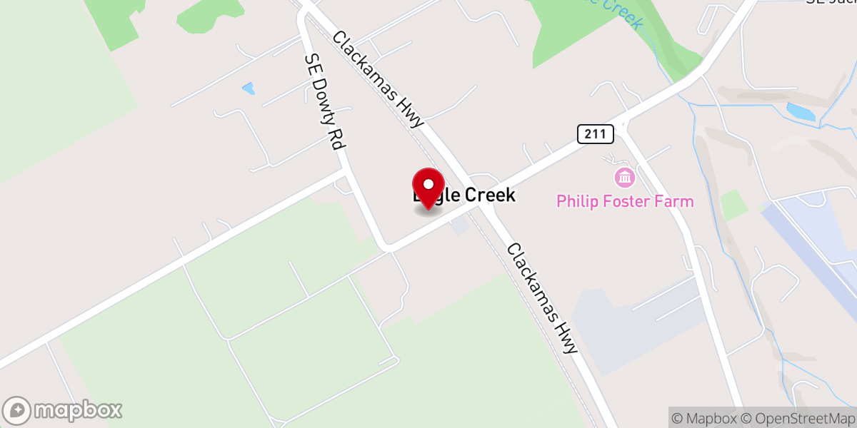 Map showing location of Eagle Creek Presbyterian Church