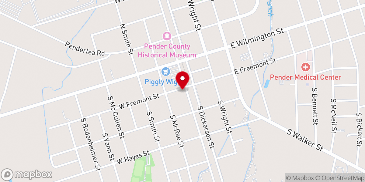 Map showing location of Due Season’s Florist