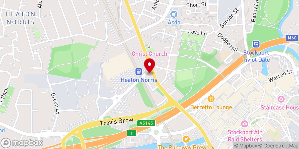 Map showing location of Wycliffe Congregational Church