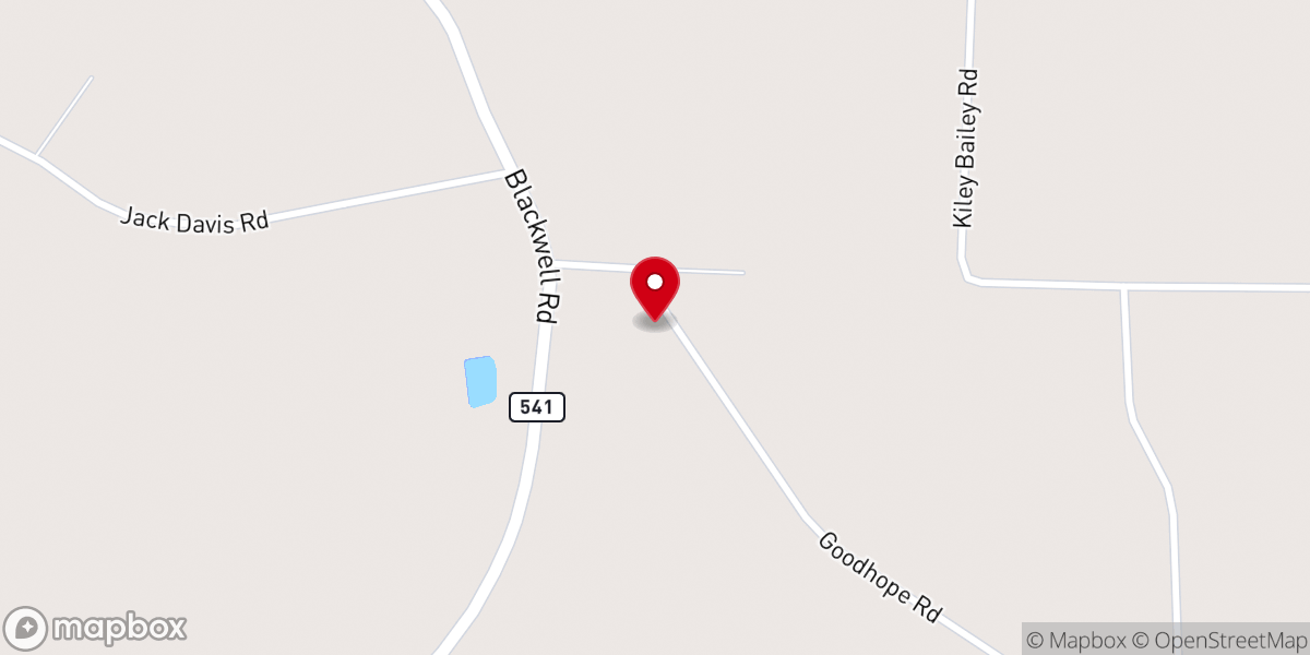 Map showing location of Good Hope Primitive Baptist Church old