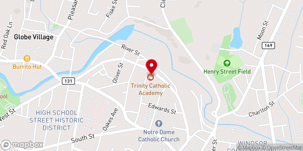 Map showing location of Trinity Catholic Academy