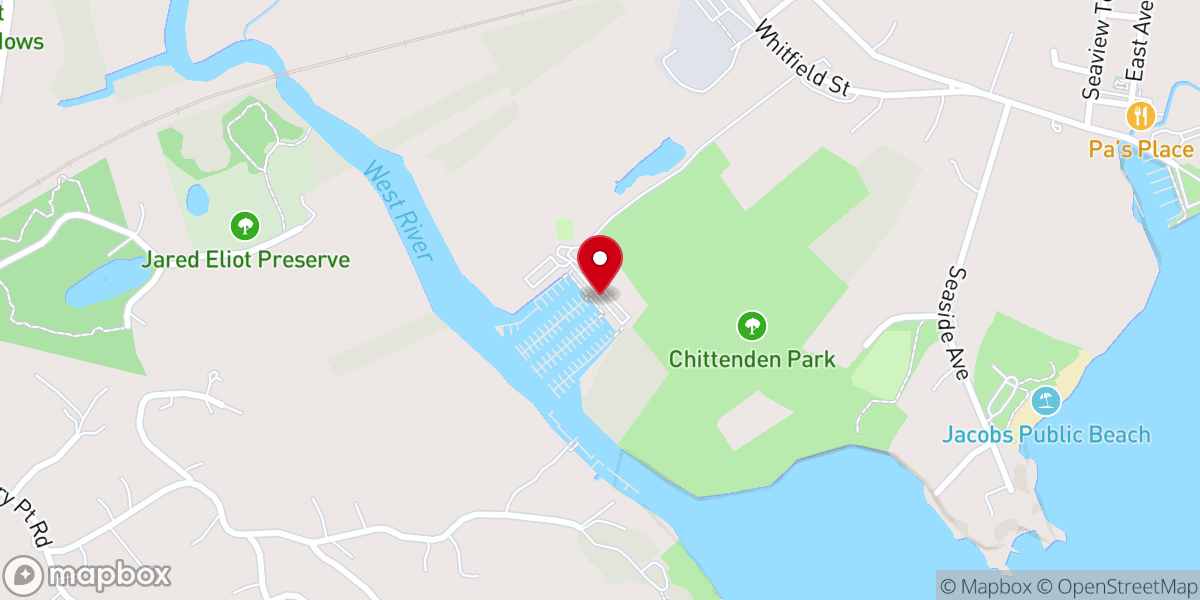 Map showing location of Guilford Yacht Club