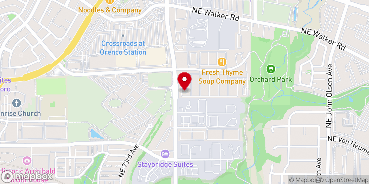 Map showing location of Hillsboro Gospel Assembly