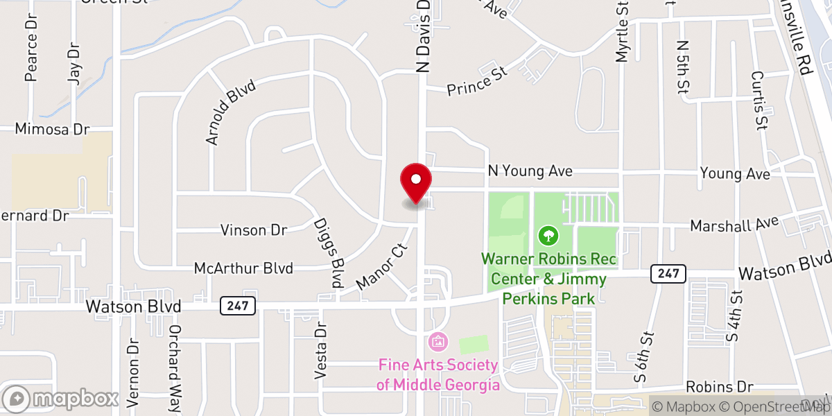 Map showing location of Centerville First United Methodist Church