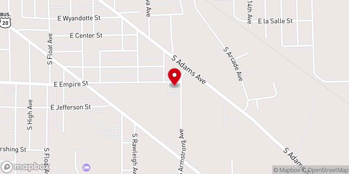 Map showing location of Saint James Christian Methodist Episcopal Church