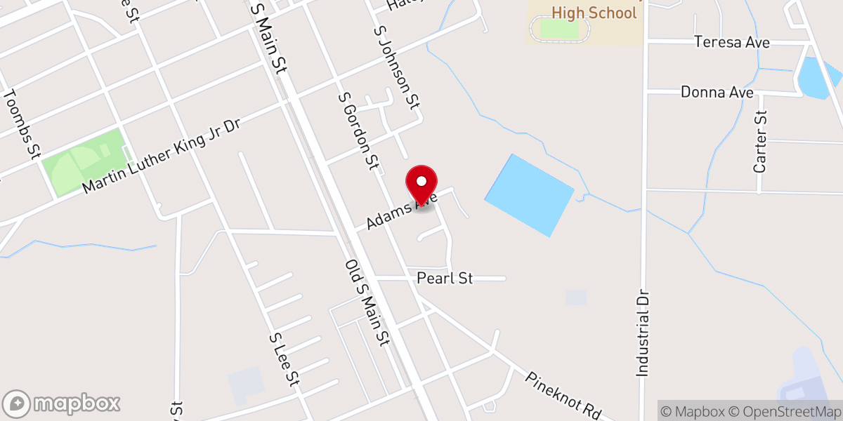 Map showing location of Greater Faith Ministries