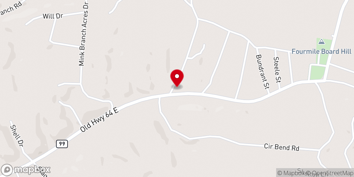 Map showing location of Waynesboro Revival Center