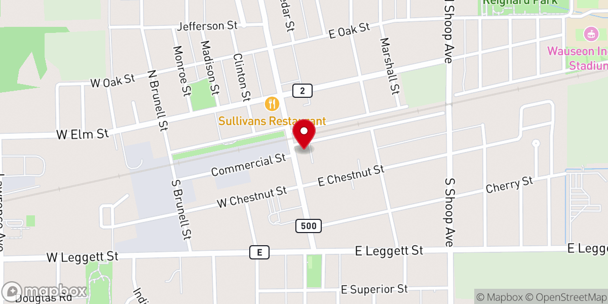 Map showing location of Eagles Point Worship Center