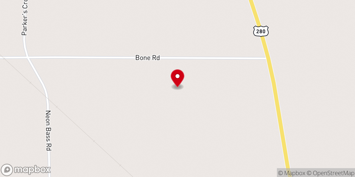 Map showing location of Perry Grove Church