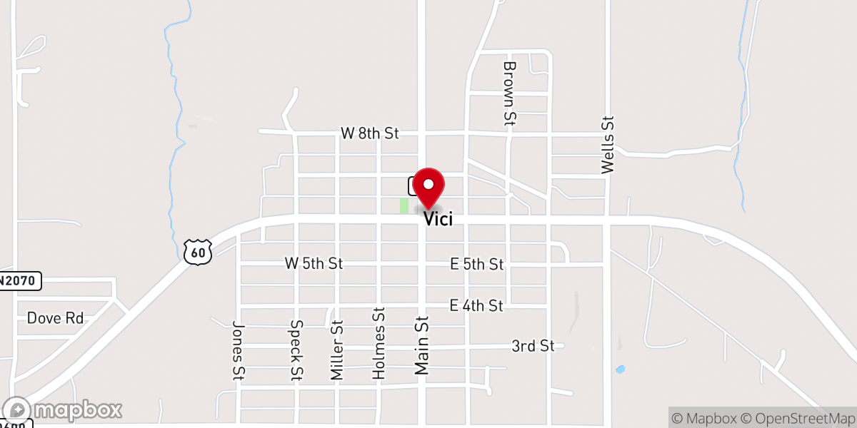 Map showing location of Vici Community Rm
