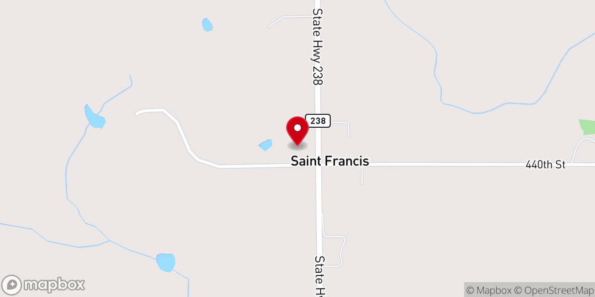 Map showing location of Church of St. Francis