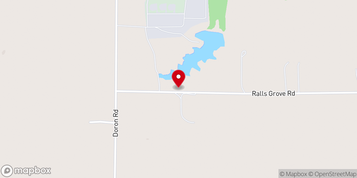 Map showing location of Ralls Grove Church