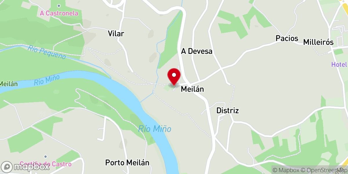Map showing location of Iglesia de Santiago de Meilán