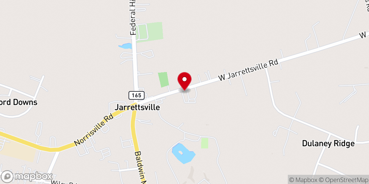 Map showing location of Jarrettsville United Methodist