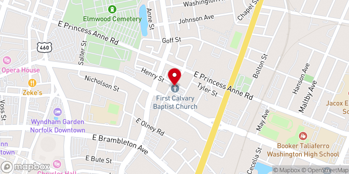 Map showing location of The Virginia Baptist State Convention Inc