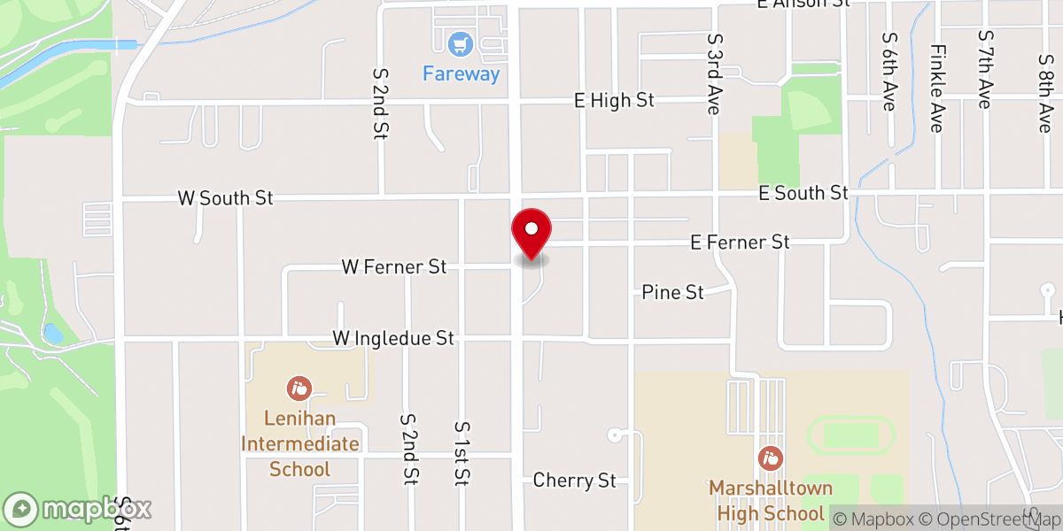 Map showing location of New City Church Marshalltown