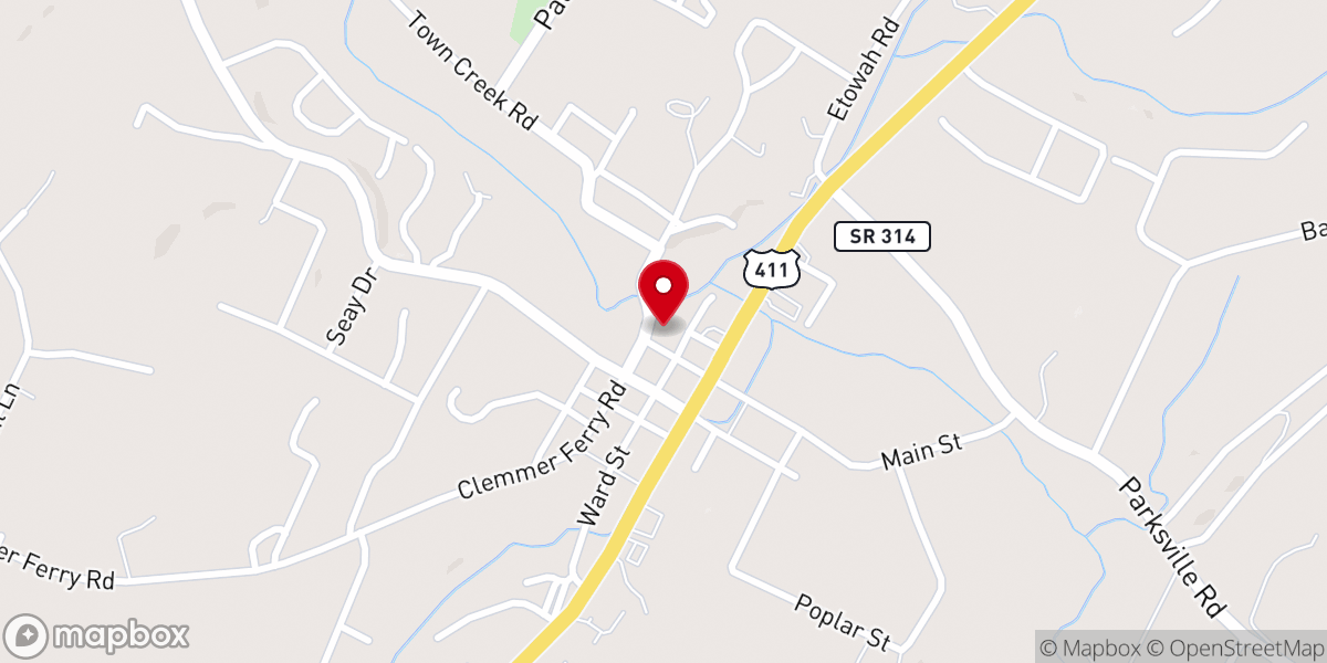 Map showing location of Benton