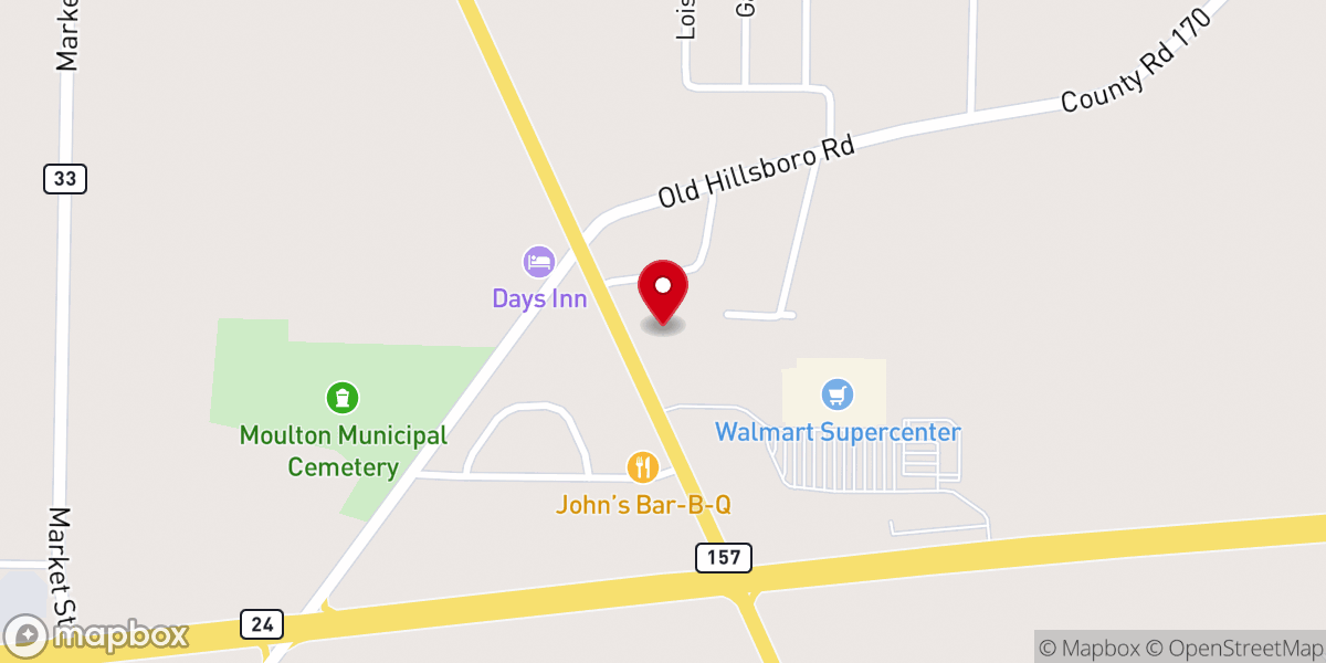 Map showing location of Wear Baptist Church