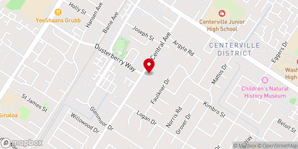 Map showing location of Centerville Presbyterian Church