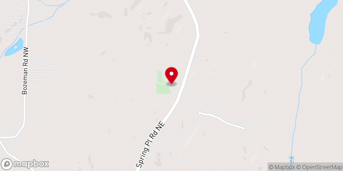 Map showing location of Dewey Baptist Church