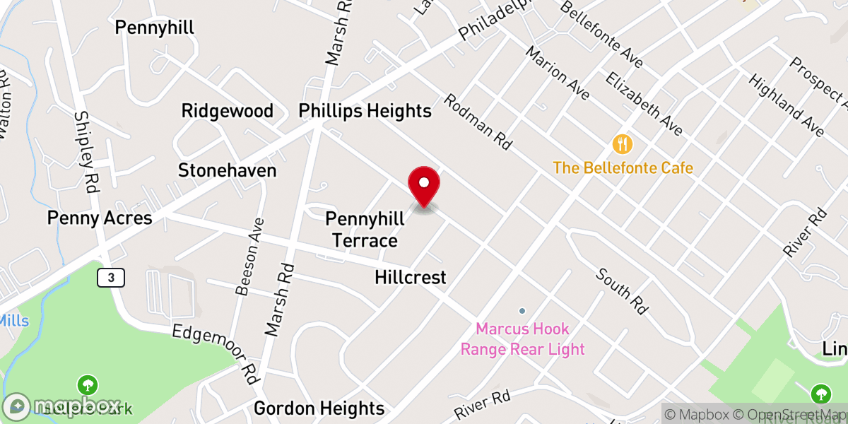 Map showing location of Calvary Episcopal Church