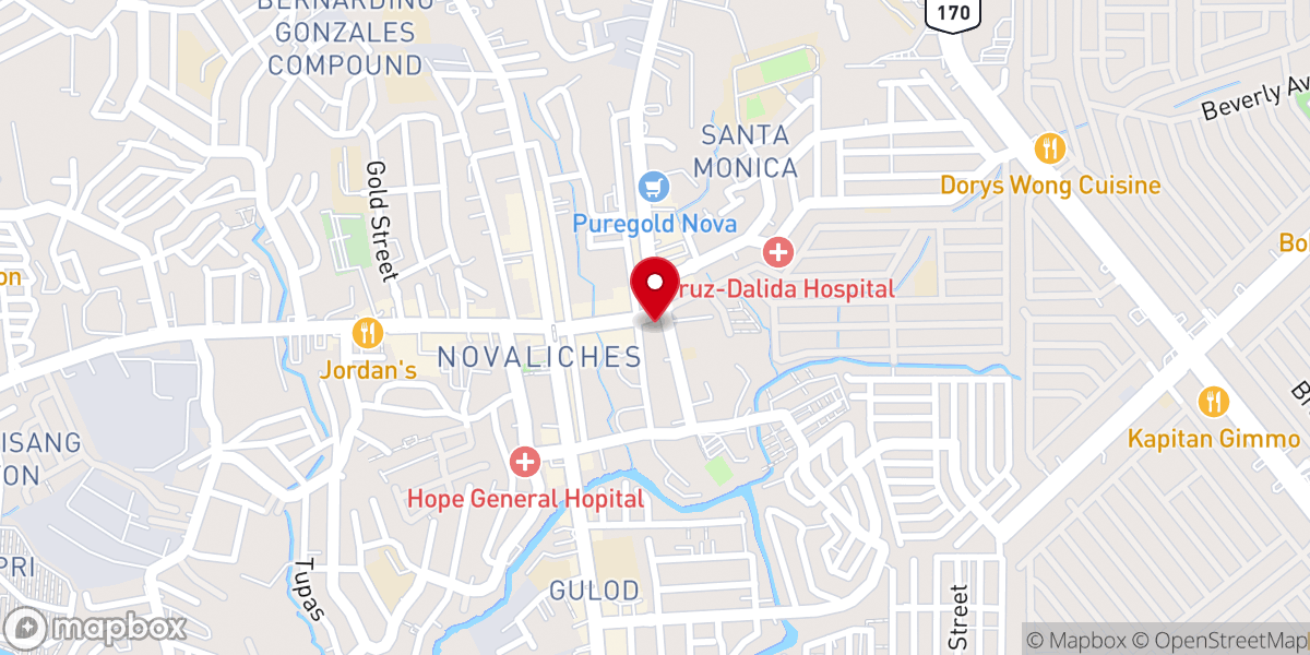Map showing location of National Shrine and Parish of Our Lady of Mercy (Diocese of Novaliches)