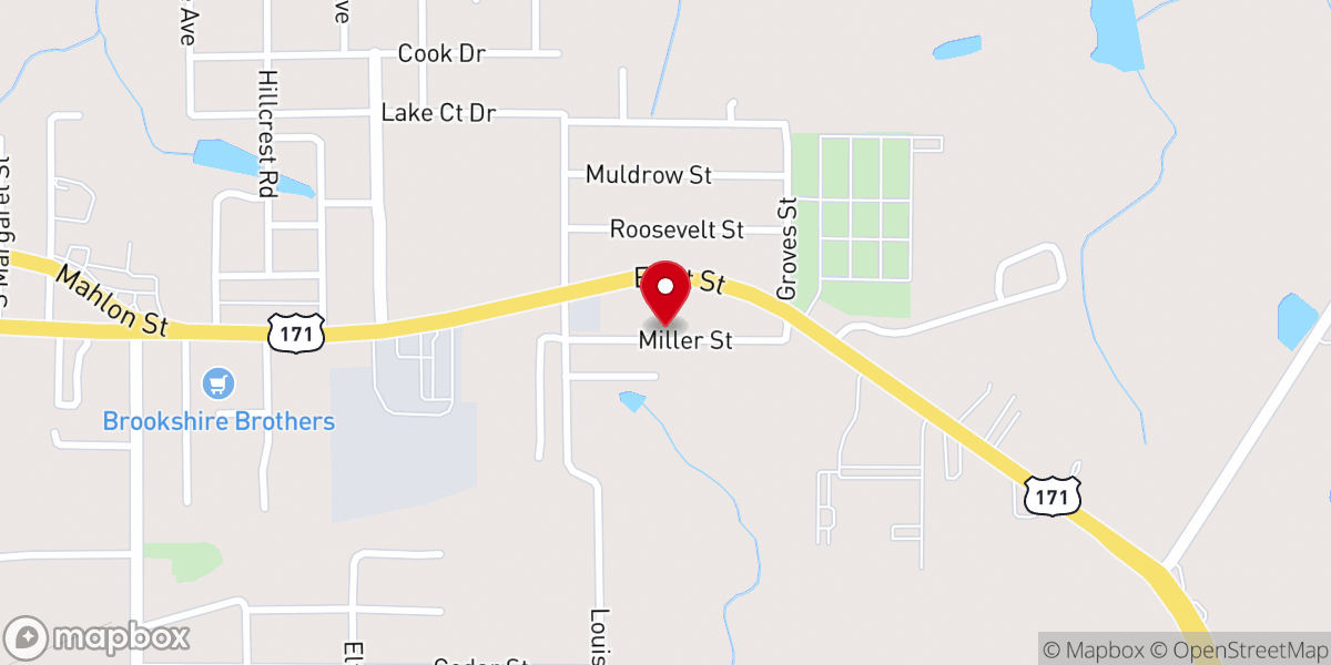 Map showing location of Beach Grove Baptist Church
