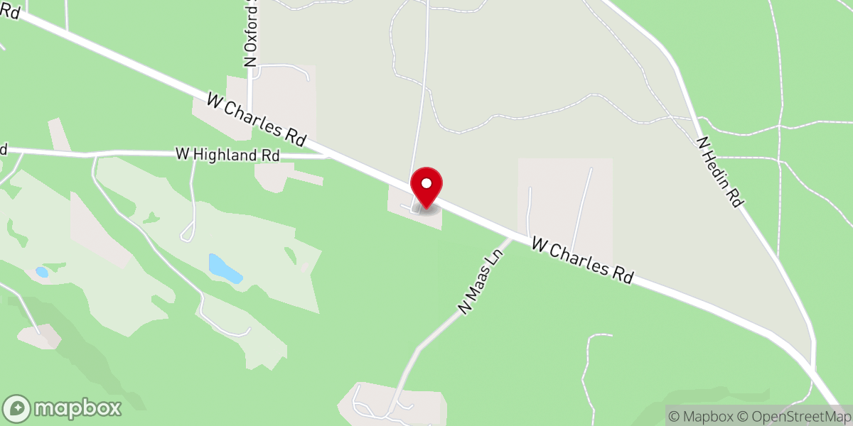 Map showing location of Nine Mile Falls Community Church