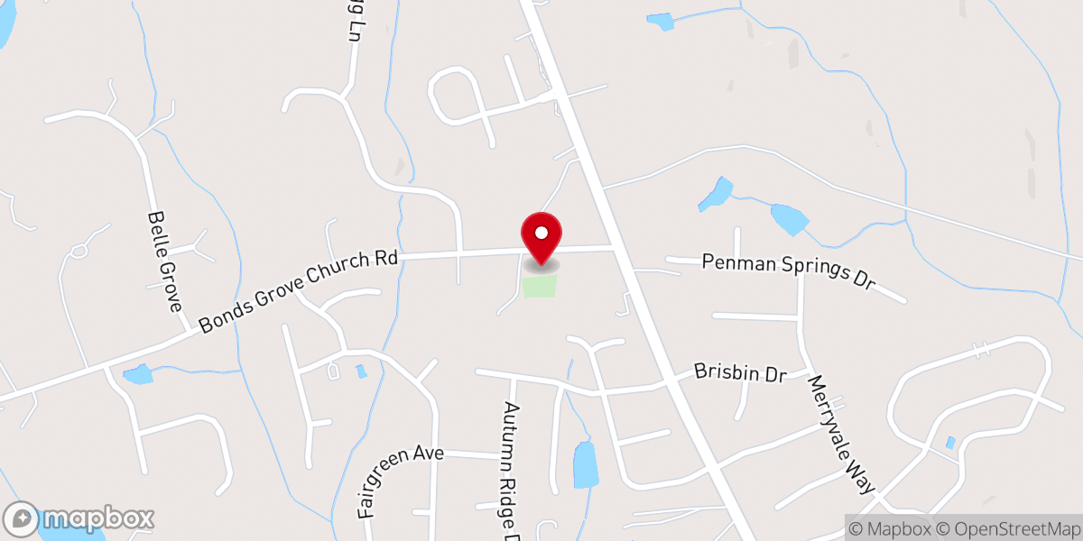 Map showing location of Weddington Christian Preschool - Bonds Grove Campus