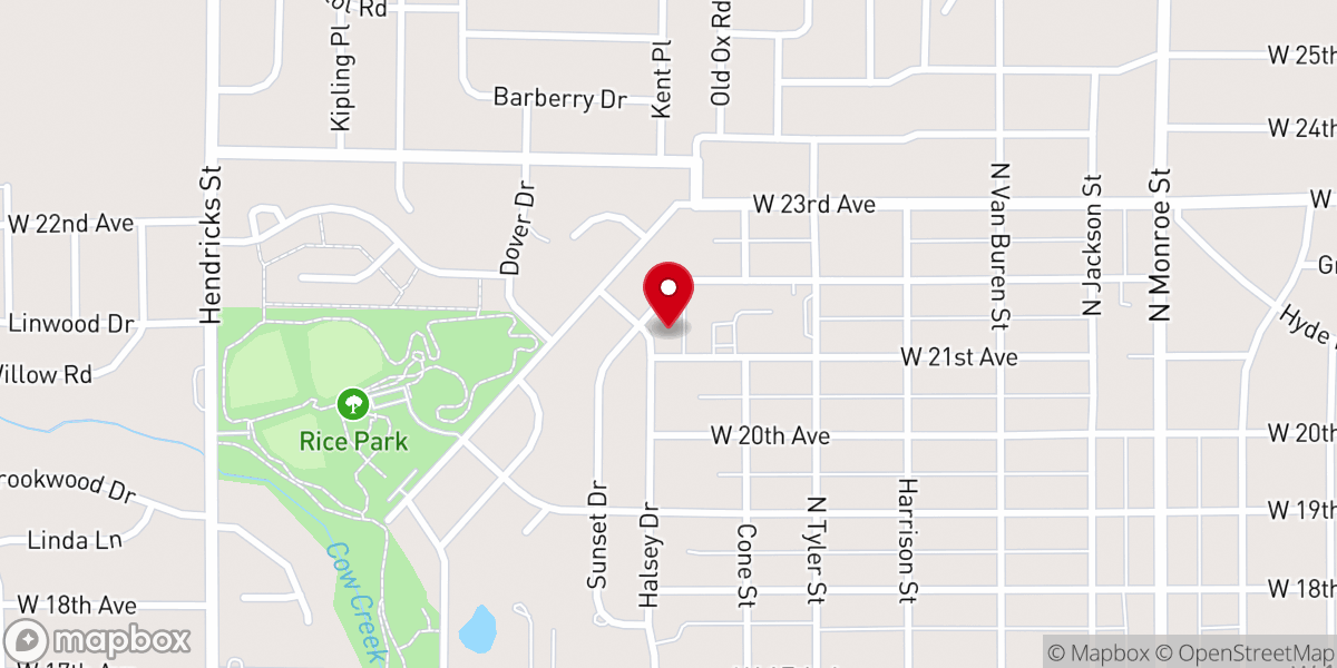 Map showing location of Riverside Baptist church