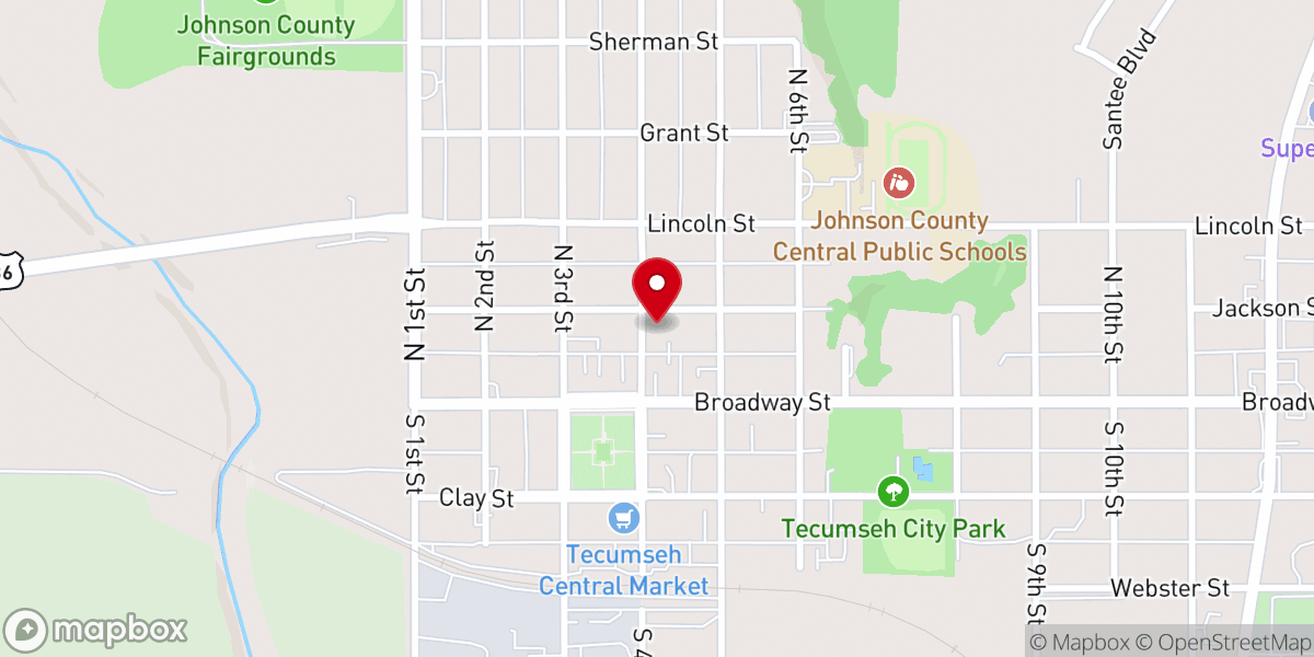 Map showing location of First United Presbyterian Church