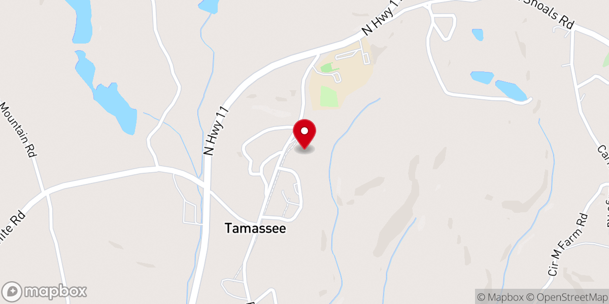 Map showing location of Weddings at Tamassee